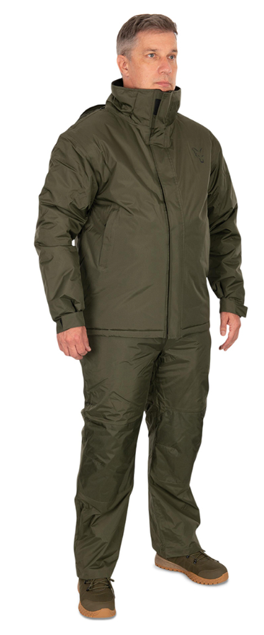Fox Collection V2 Winter Suit XL, Outdoorjacke, Outdoorhose, olivgrün, hoher Kragen, wasserabweisend