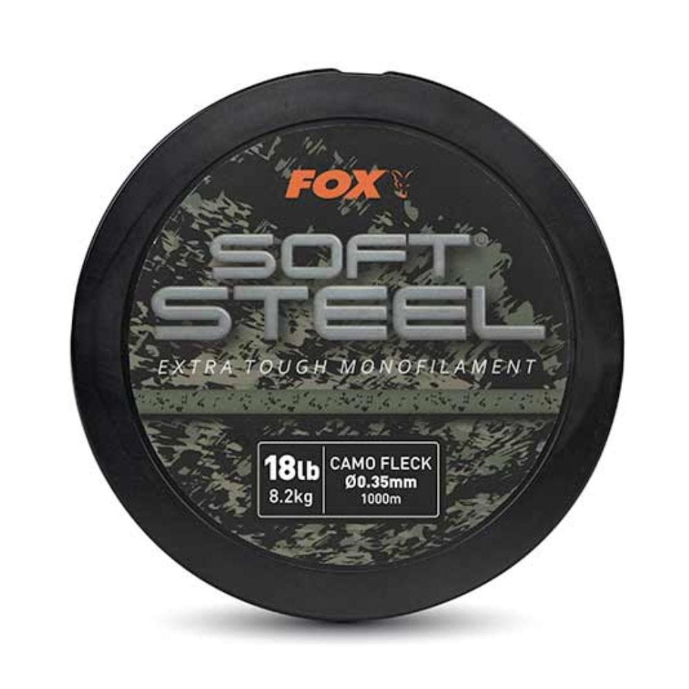 Fox Soft Steel Fleck Camo Mono 18 lb 1000m Flasche