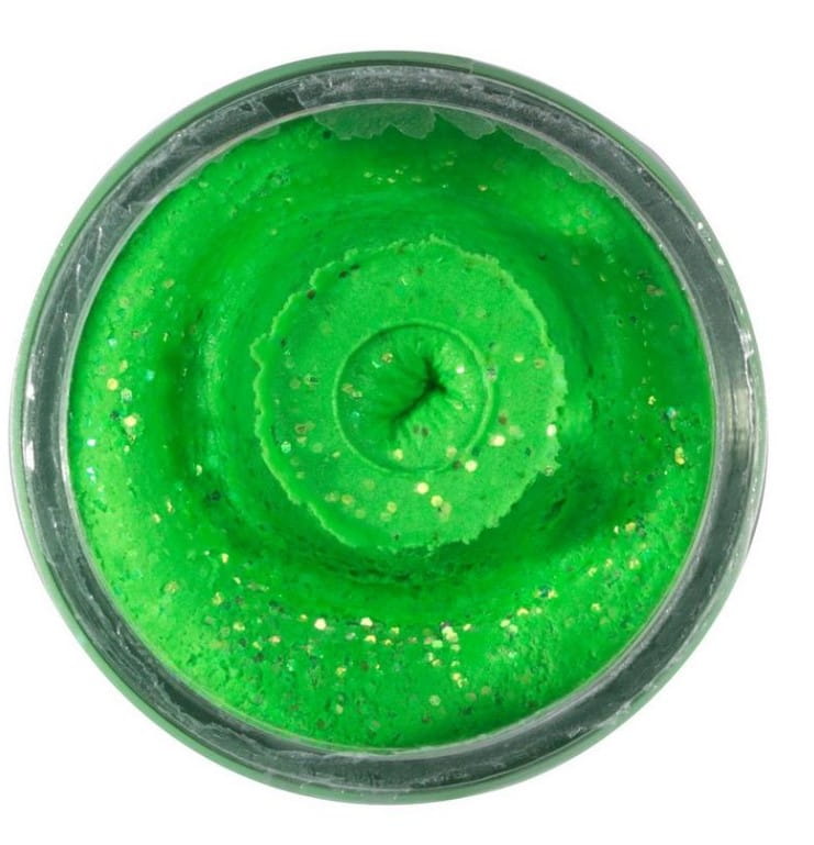 Berkley Powerbait EU Glitter Trout Dough Forellenteig Spring/Lime 50 g Getränk, Saft