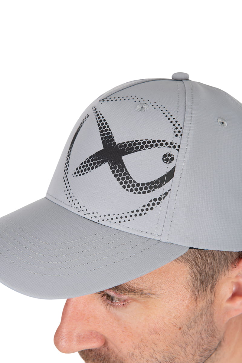 baseball-cap, flachkappe, mesh-logo, grau-cap, verstellbar