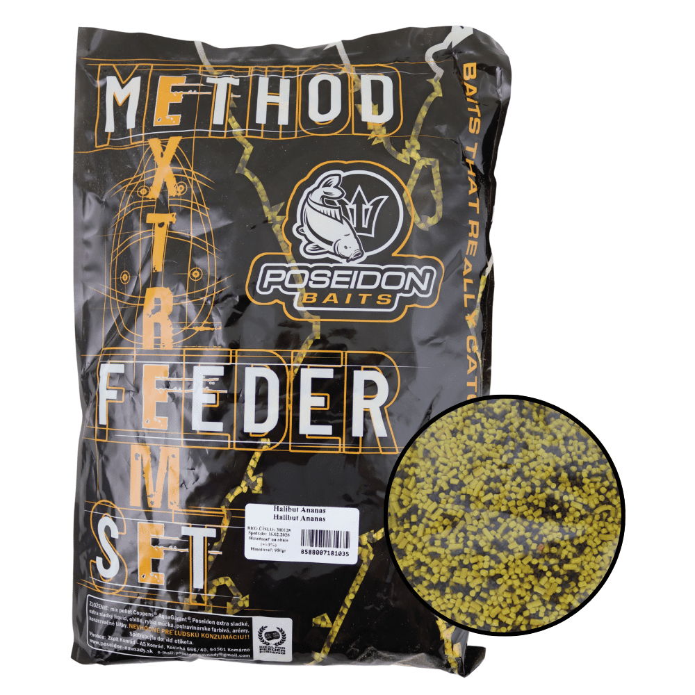 Poseidon Method Feeder Set Halibut Ananas Pellet + Booster