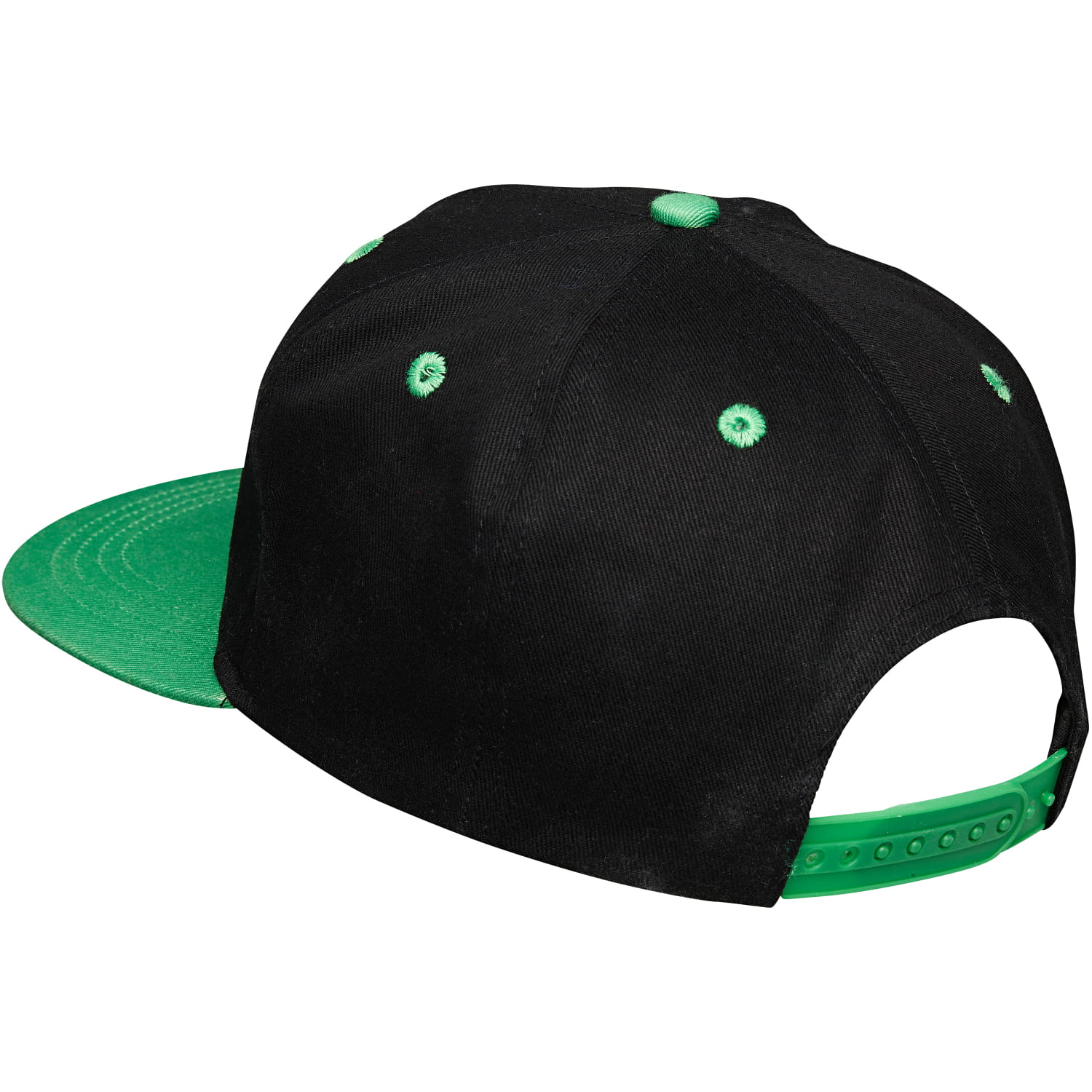 MadCat Skull Flatbill Cap One Size – Bild 2, Baseballkappe, Schwarze Kappe, Grüner Schirm, Verstellbares Band, Sechs Panel Hut