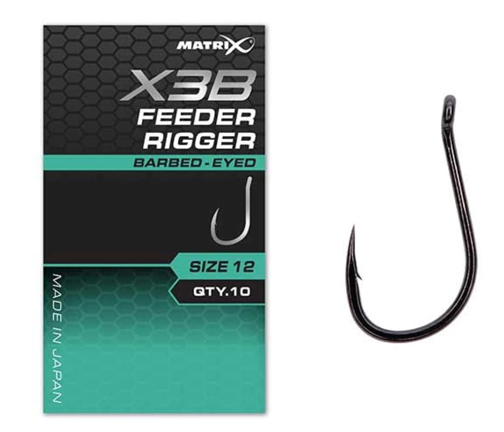 Fox Matrix X3B Feeder Rigger Size 10 Barbado con Ojo 10 unidades Elektronik, Hardware, Haken