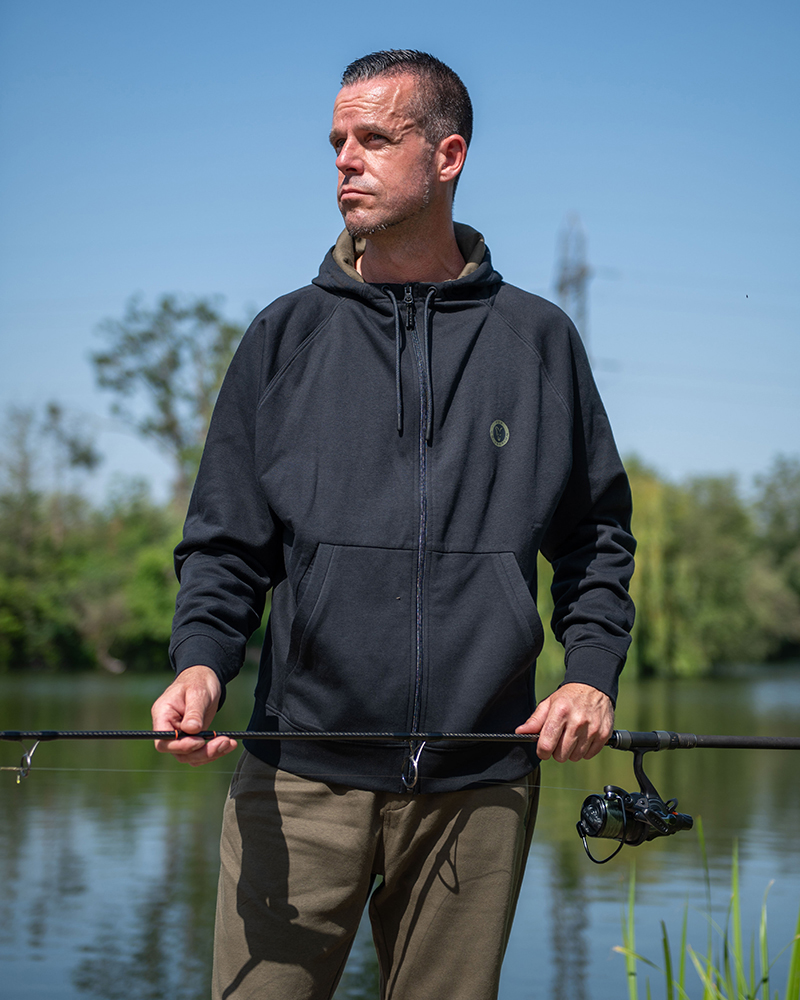 Fox Collection Zipped Hoody Black L, hoodie, Reißverschlussjacke, dunkel, Angler, Angelschur