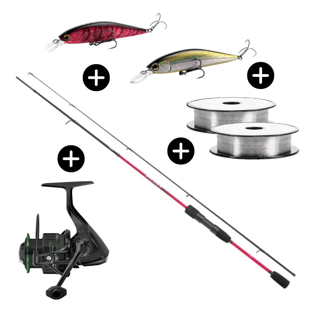 Sügér és pisztráng teljes szett Shimano Sienna Spinning 211cm 3-21g + Cormoran Crosswater 2000 + GoFish Mono zsinór + 2x Shimano Yasei Wobbler Rolle