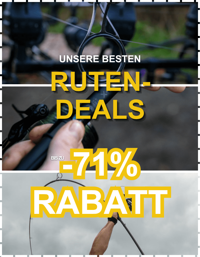 Angeln, Ruten, Rutenangebot, Rabatt, Zwischenverkaufsbild