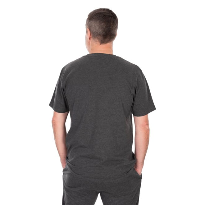 T-Shirt, Kurzarm, Grau, Rundhals, Baumwolle
