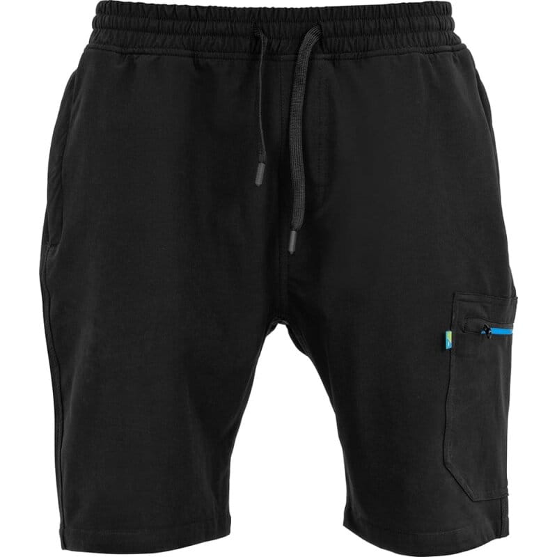 shorts, black, drawstring, cargo pocket, knee length