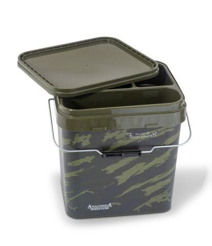 Anaconda Freelance Bucket 17 Liter – Bild 2, Angelkoffer, Kunststoff, Tarnmuster, Deckel, Tragegriff