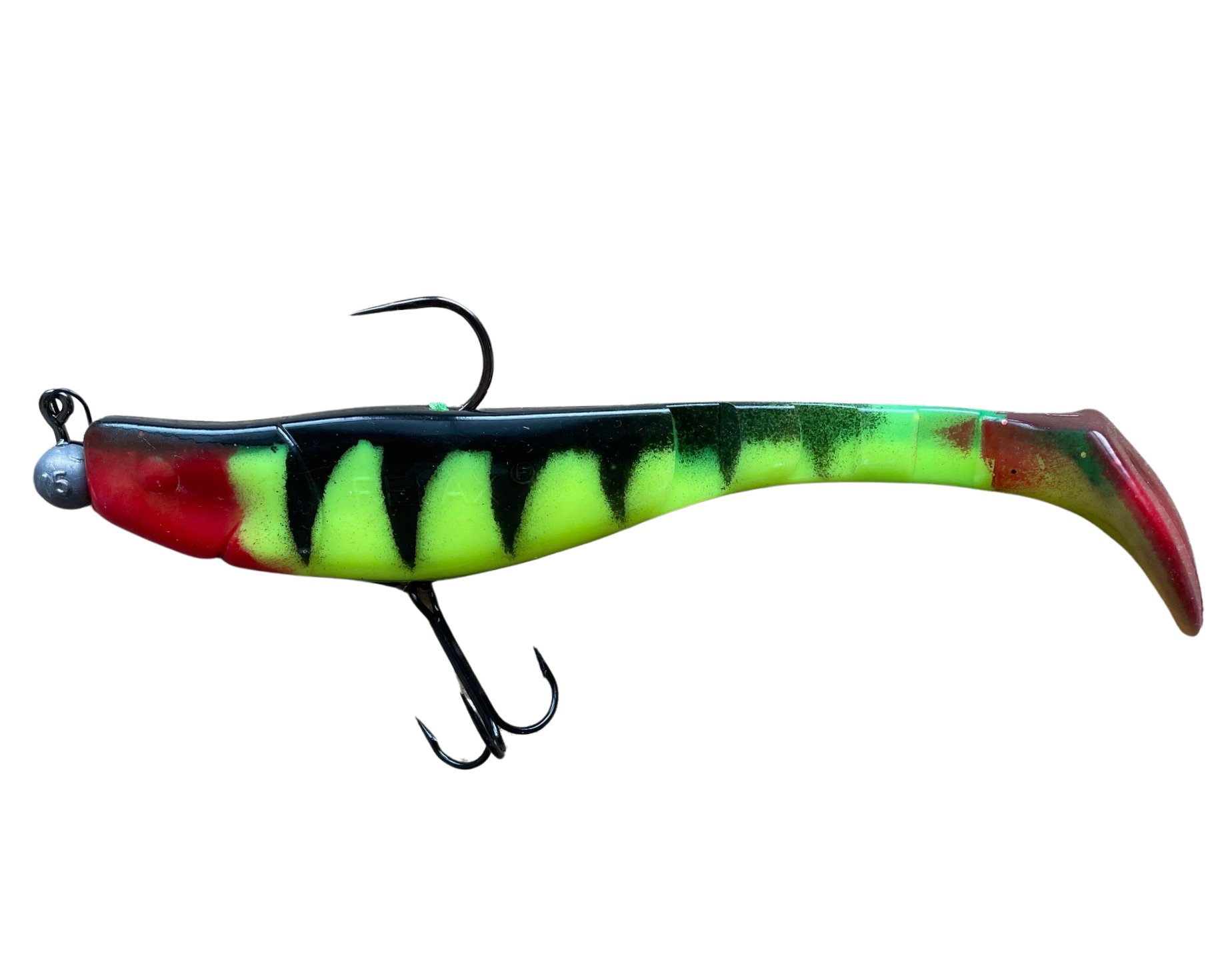 Relax Kopyto Classic 20cm Zelená (Chartreuse) Glitter / Zander / Brucho Fluozelená namontovaná 12/0 20g s prívlačou Rauchrohr