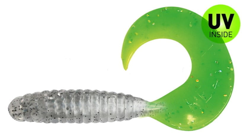 Gummiwurm, Softbait, Köder, Grün, Schwanz