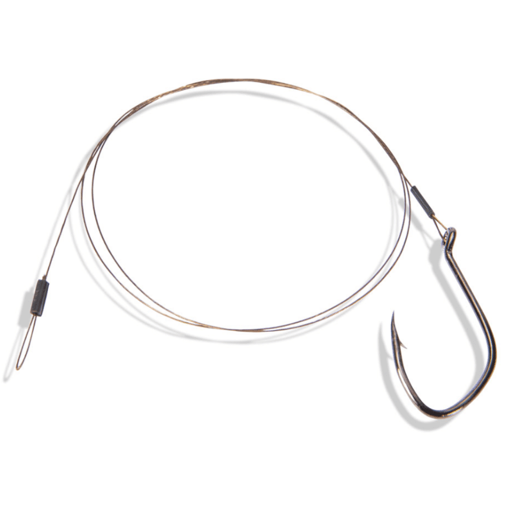 SAE 1x7 steel leader with single hook size 1 0.22 mm 9 kg 50 cm 1 piece