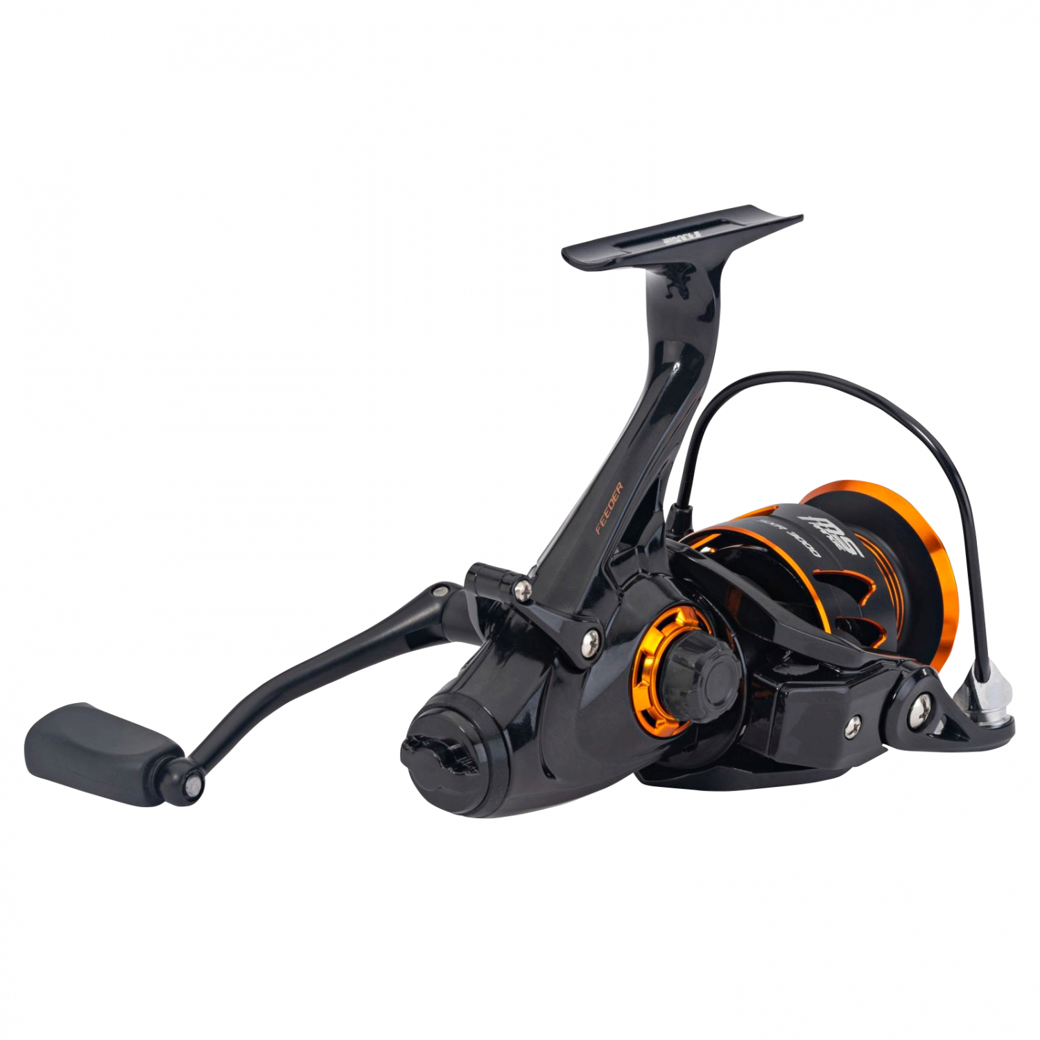 Angelnrollen, Baitrunner, Kreiselrollen, Schwarz, Orange