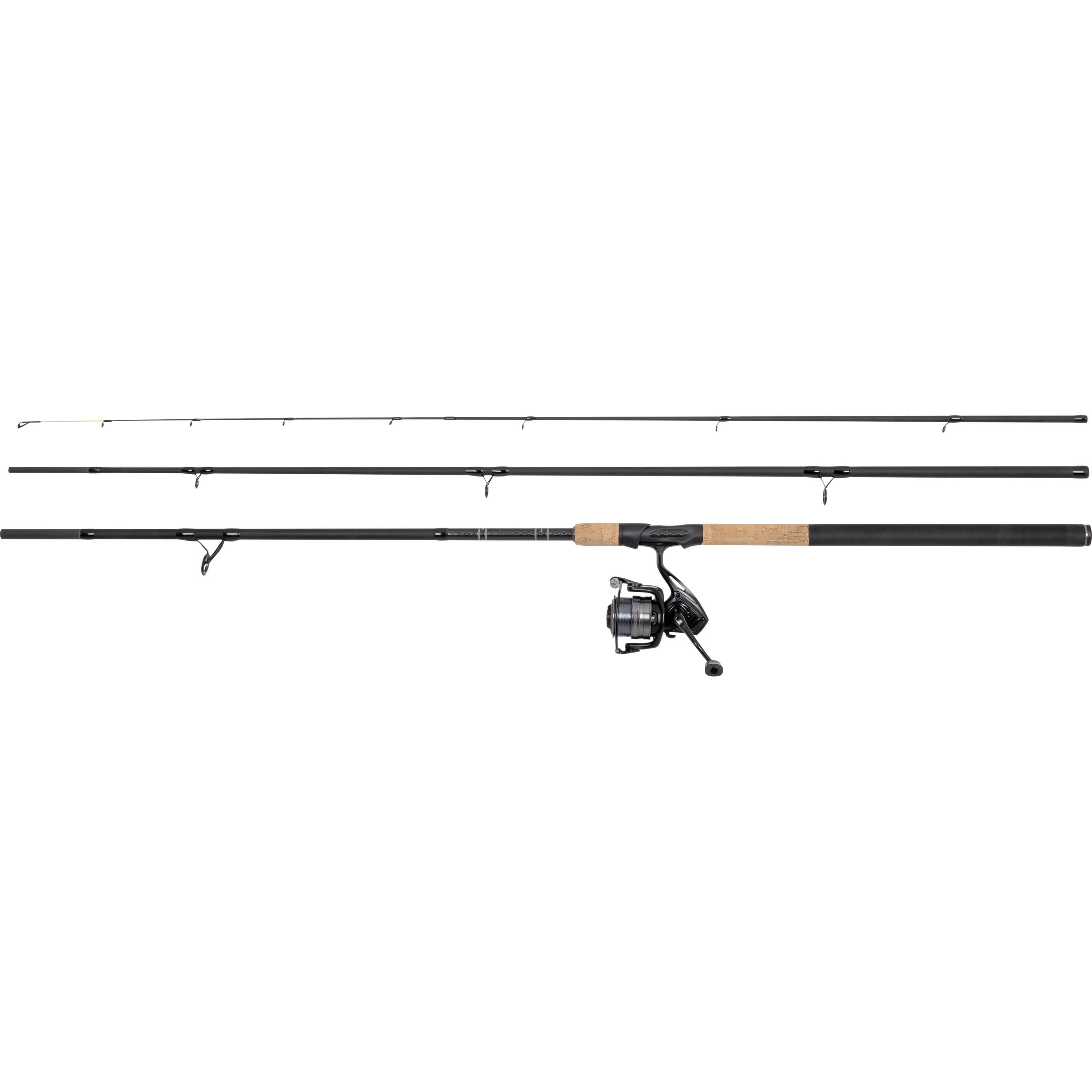 Zebco Feeder Combo Rute+Rolle+Schnur 360cm 40-120g Rolle Größe 4000 bespult mit 0,26mm Mono-Schnur – Bild 3, Angeln-Rute, Zwillingsruten, Kunststoff-Griff, Fischerrute, Spinnrute