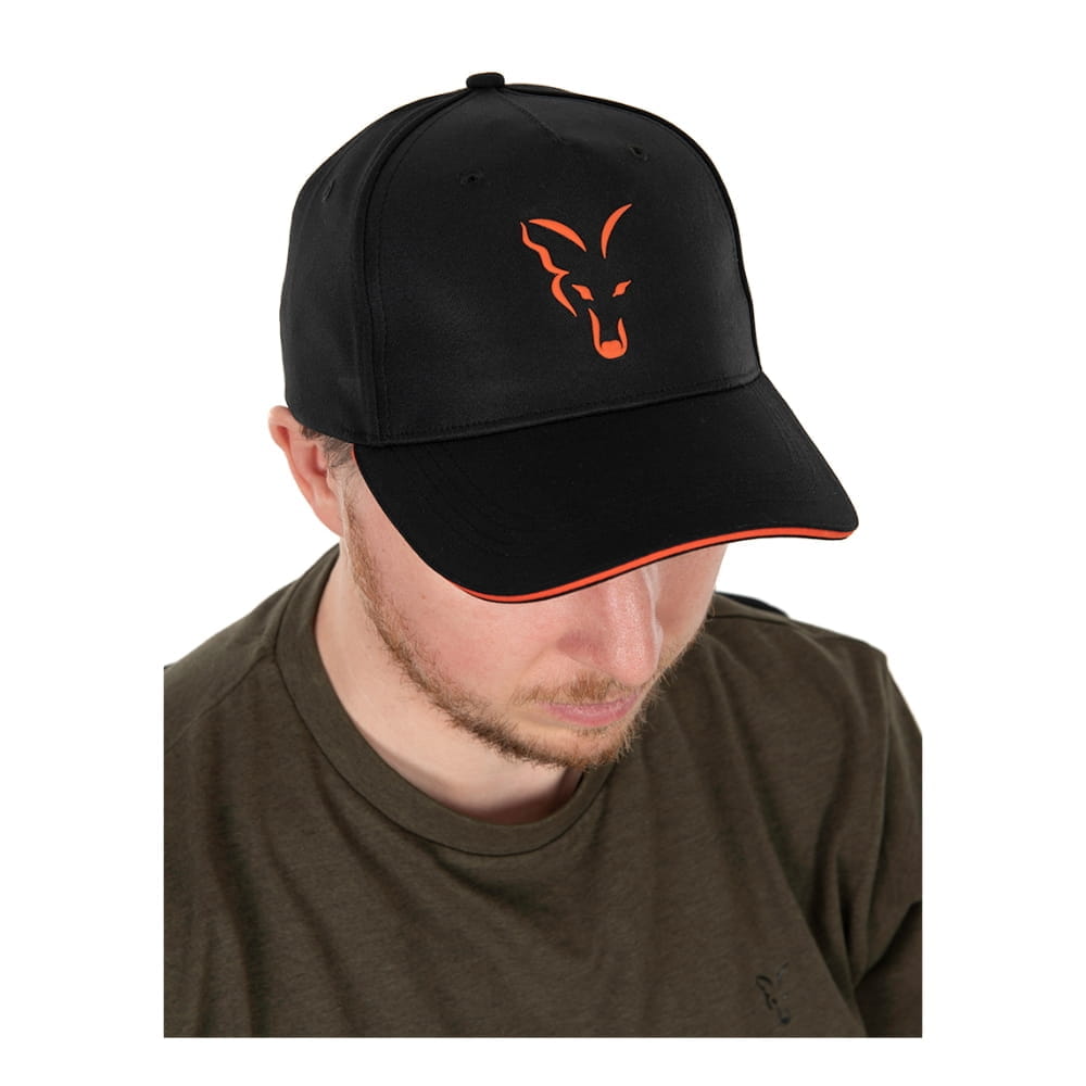 Fox-Collection-Baseball-Cap-Schwarz-und-Orange-CHH015-3