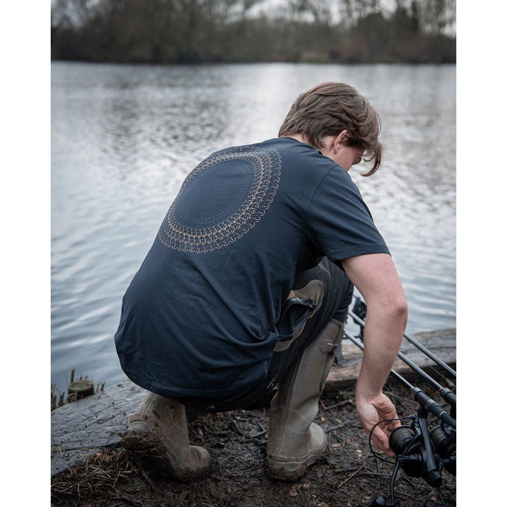T-Shirt, Kreisförmiges Muster, Marineblau, Freizeitkleidung, Rückansicht