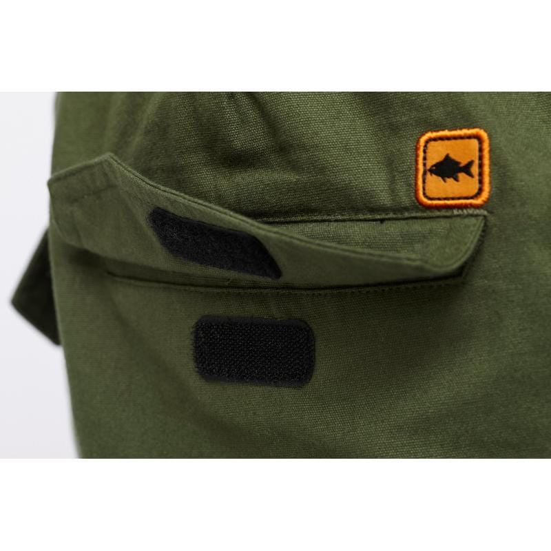 militärgrün, Cargo-Tasche, Velcro, rechteckiges Patch, orangenes Abzeichen