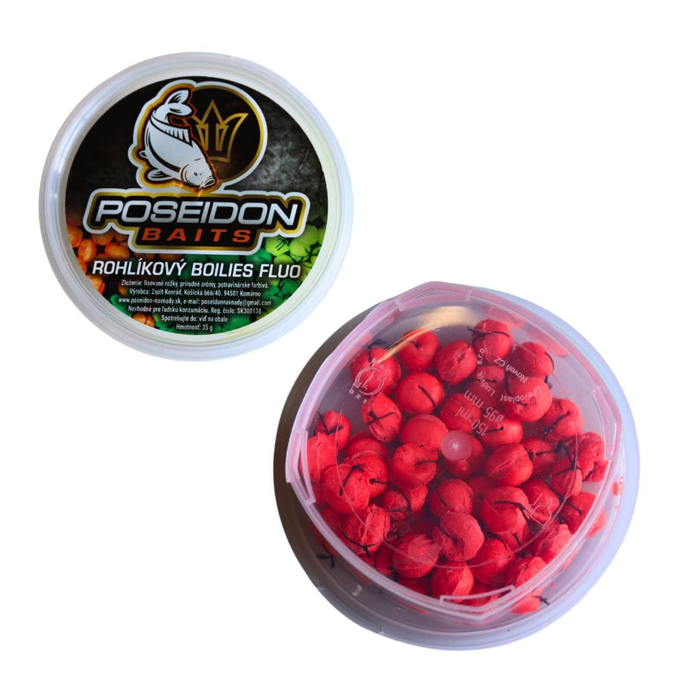 Poseidon Semmel Boilies Fluo Strawberry 12 mm 35 g