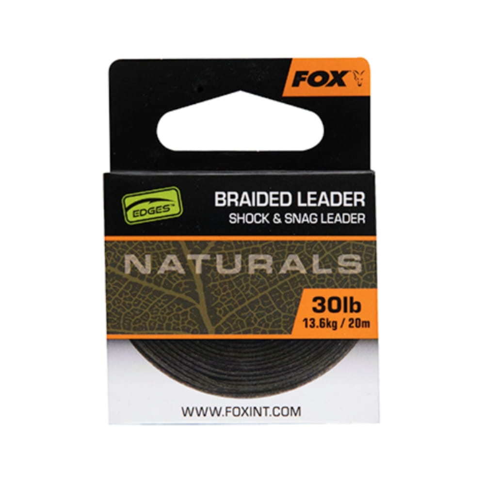 Fox-Edges-Naturals-Braided-Leader-x-30-lb-13-6-kg-20-m-CAC818 Leader intrecciato Fox Naturals 30 libbre 13,6 kg 20 metri