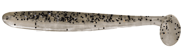soft plastic lure, swimbait, glitter spots, tinted body, tail paddle