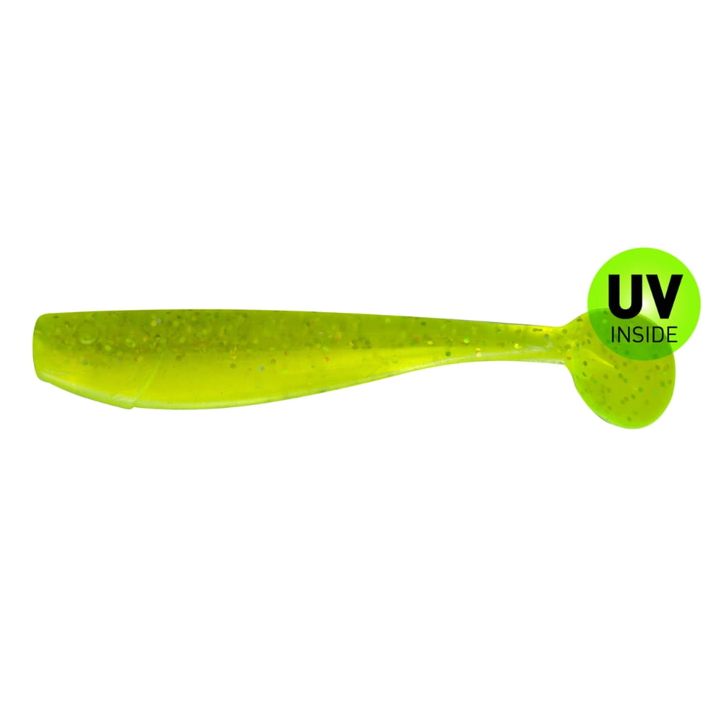 Relax King Shad 11 cm (4") Fluogeel Fluogroen-Glitter 10 Stück Besteck, Löffel, Rauchrohr, Baseballschläger, Sport