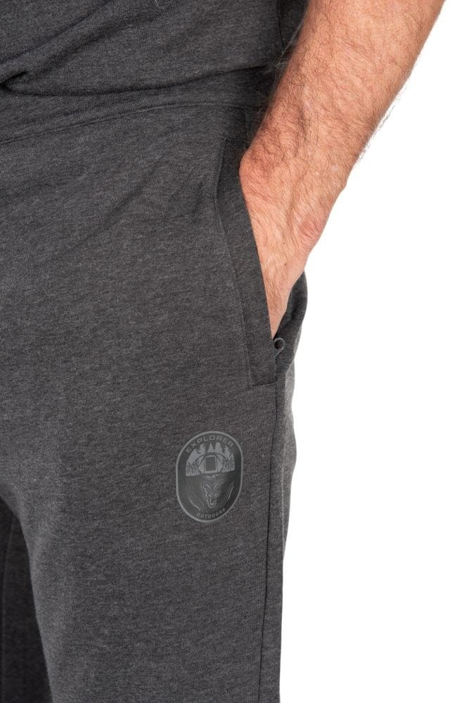 Hose, Jogginghose, Taschen, Dunkelgrau, Logo-Aufnäher
