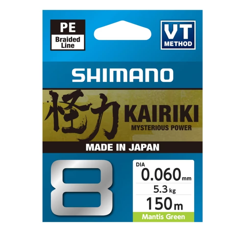 Shimano Kairiki 8-Braid vert 150m 0,060 mm 5,3 kg Shimano Kairiki 8-Braid vert 150m 0,060 mm 5,3 kg