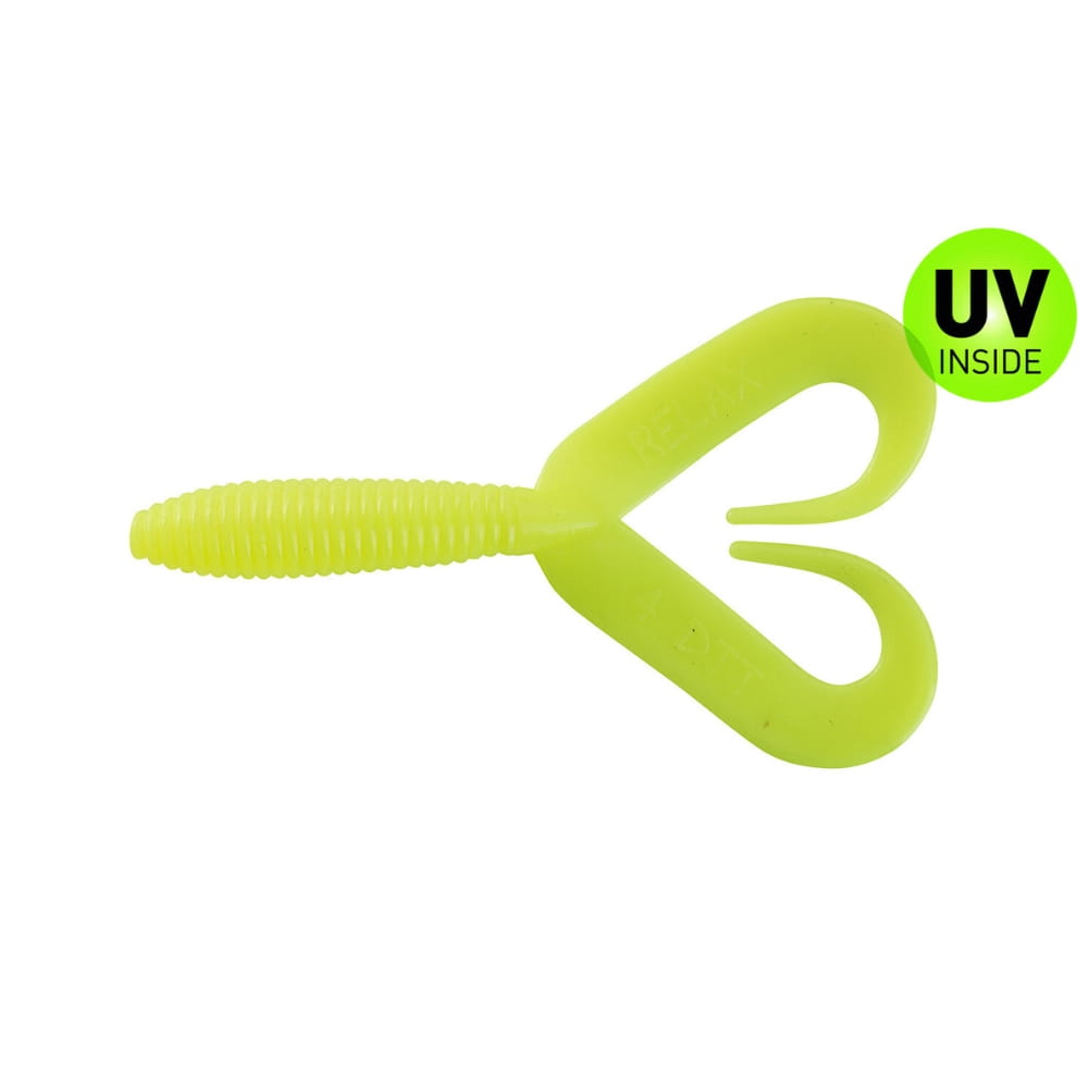 Relax Twister Doubletail regulär 7 cm (3") Fluogelb 10 Stück Relax Twister Doubletail regulär 7 cm (3") Fluogelb 10 Stück