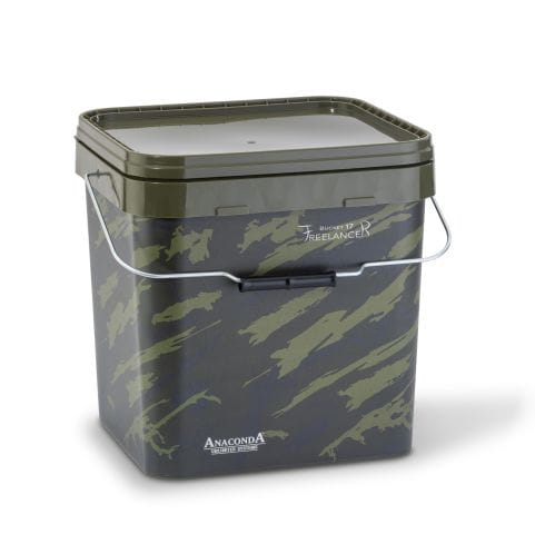 Anaconda Freelance Bucket 17 Liter – Bild 3, Kunststoffeimer, Angelköder-Eimer, Tarnmuster, Olivgrün, Tragegriff