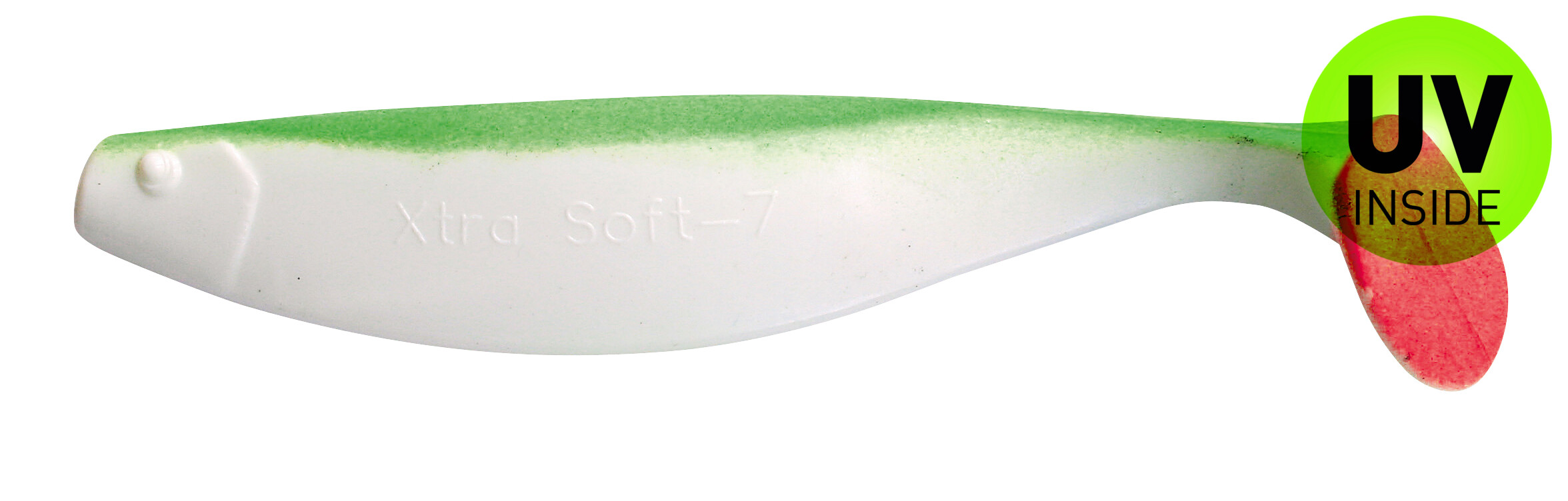 SX Relax Xtra Soft 18cm (7") Reinweiß / Grün 5 Stück, Gummifisch, Softbait, Angelköder, Köder, Profilkörper