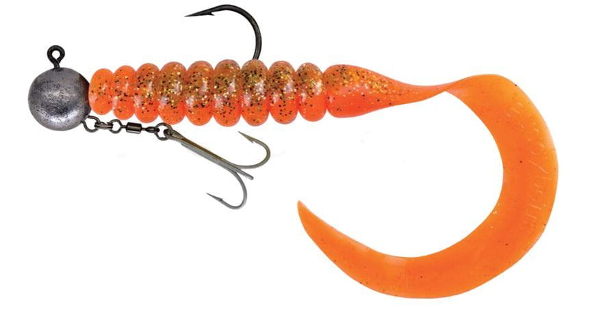 Relax XXL Grub 27 cm (11") Naranja Transparente-Oro Negro-Brillantina 1 Pieza montada HMEG 16/0 240g, con anzuelo secundario Elektronik, Hardware