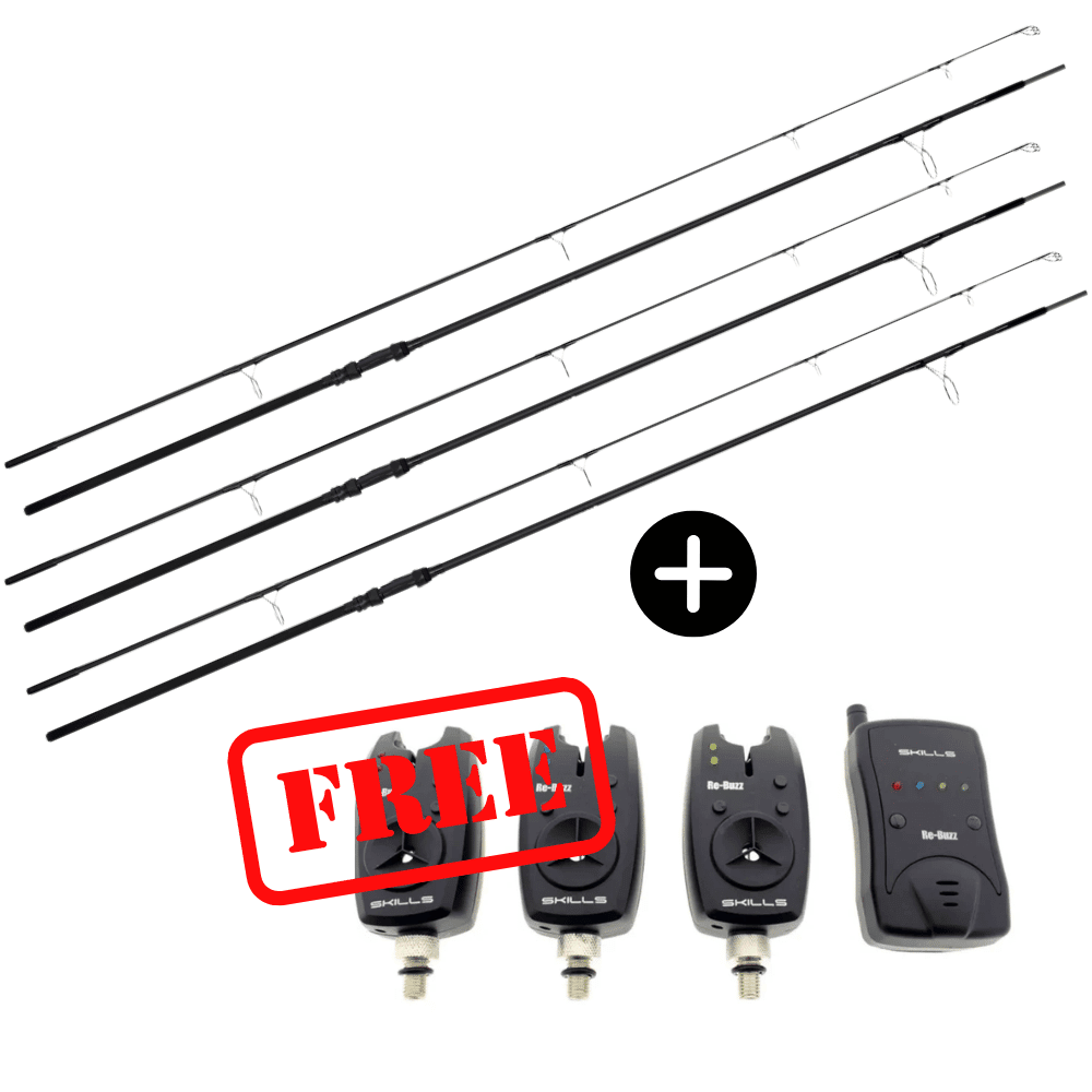 Daiwa Set Carpa 3x Infinity X45 Carp 13ft 3,75lbs + GRATIS Skills Re-Buzz 3+1 Set di segnalatori di abboccata