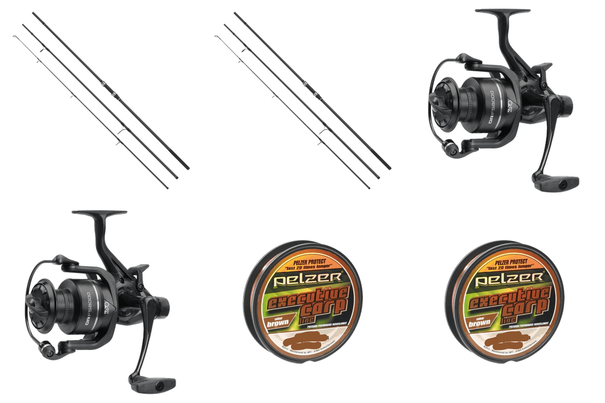 angler_rod, fishing_rod_pair, spinning_reel, fishing_line, fish_bait_tiller