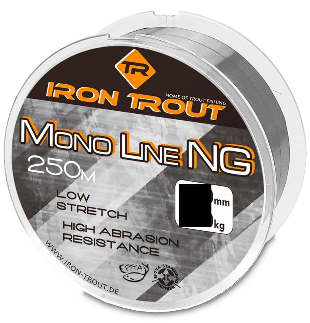 Iron Trout Mono Line NG 0,18 mm 2,59 kg 250 Meter Grijs transparant