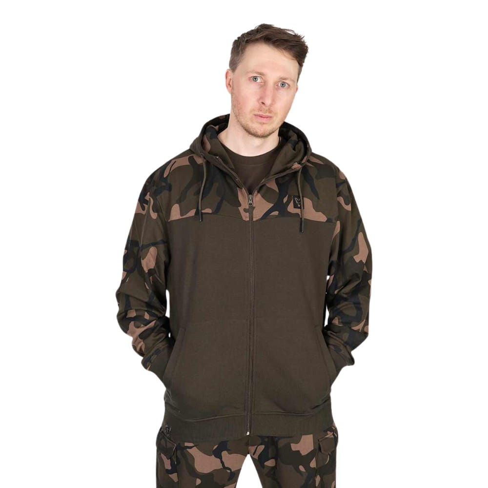 Fox LW Khaki Camo Split Zip Hoody Large Mantel, Jacke, Kapuzenpulli, Pullover, Sweatshirt