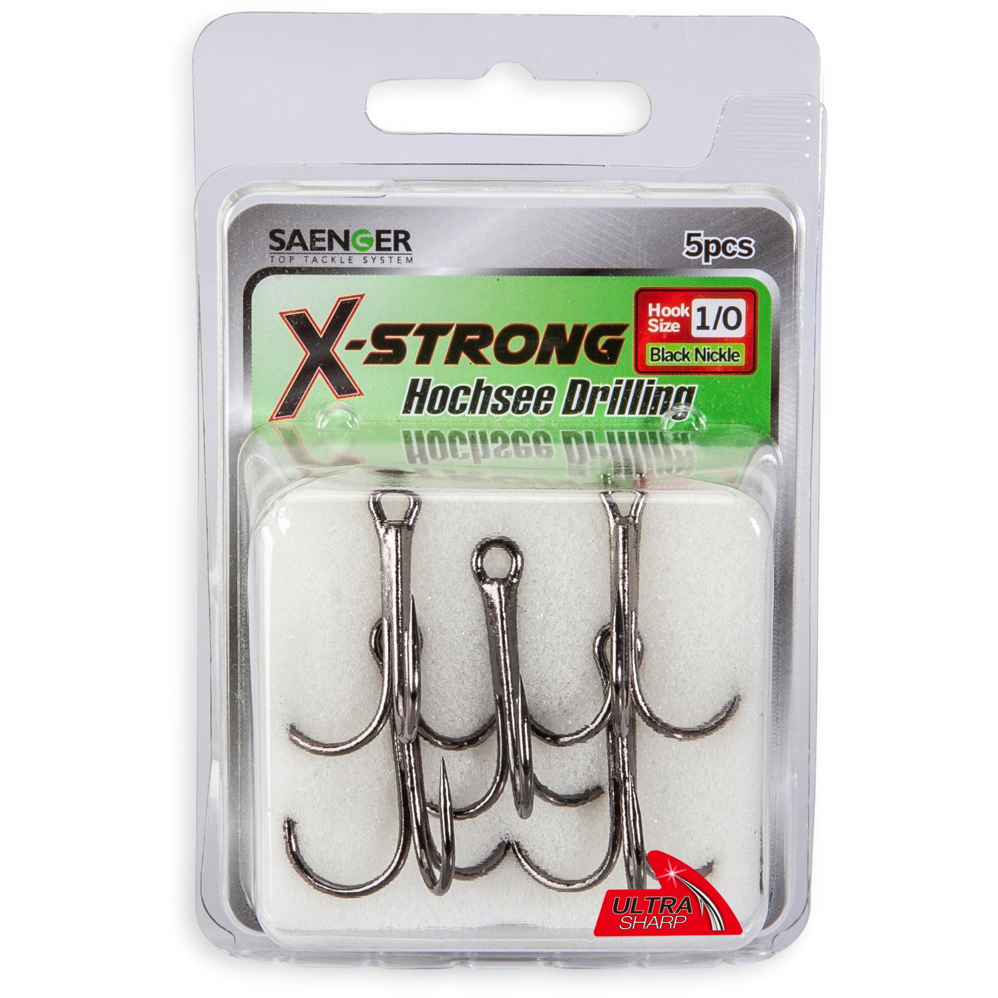 Saenger X-Strong Black Nickel treble hook size 2/0 5 pieces