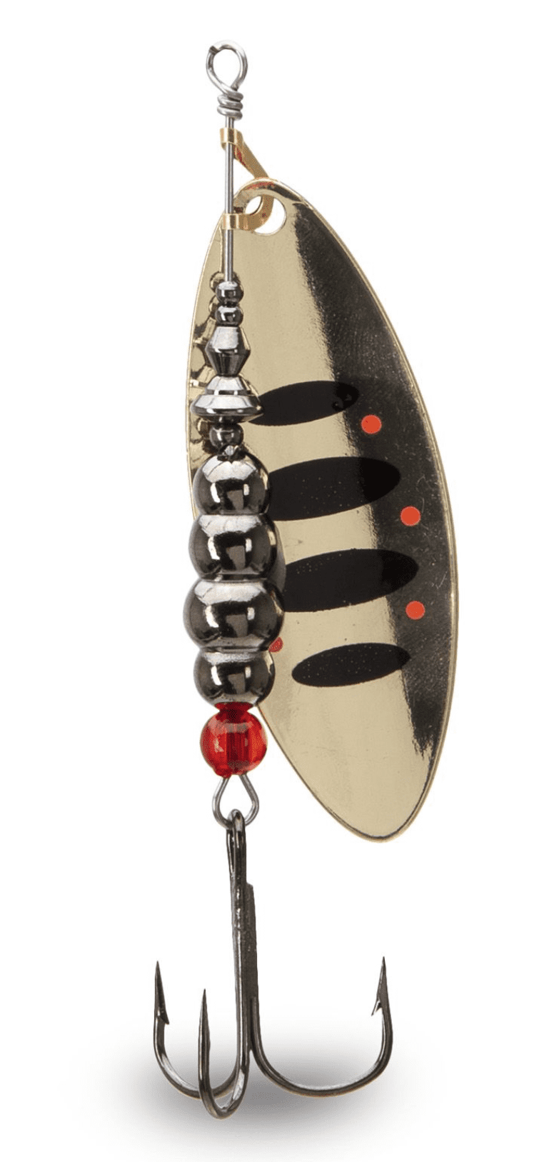 Spinner-Lure, Angeln Spinner, Metallperlen, Rote Perle, Dreifachhaken