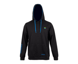 Hoodie, Schwarzer Hoodie, Kapuzenpullover, Vorne Tasche, Blaues Zugband