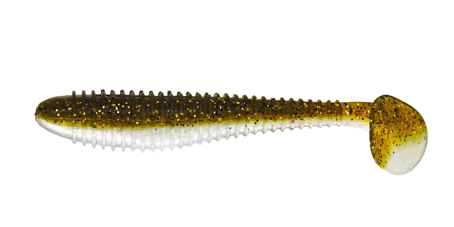 Isca Natação Big Bite Baits Pro Swimmer - 12cm Glitter Roxo/Verde 7 Unidades