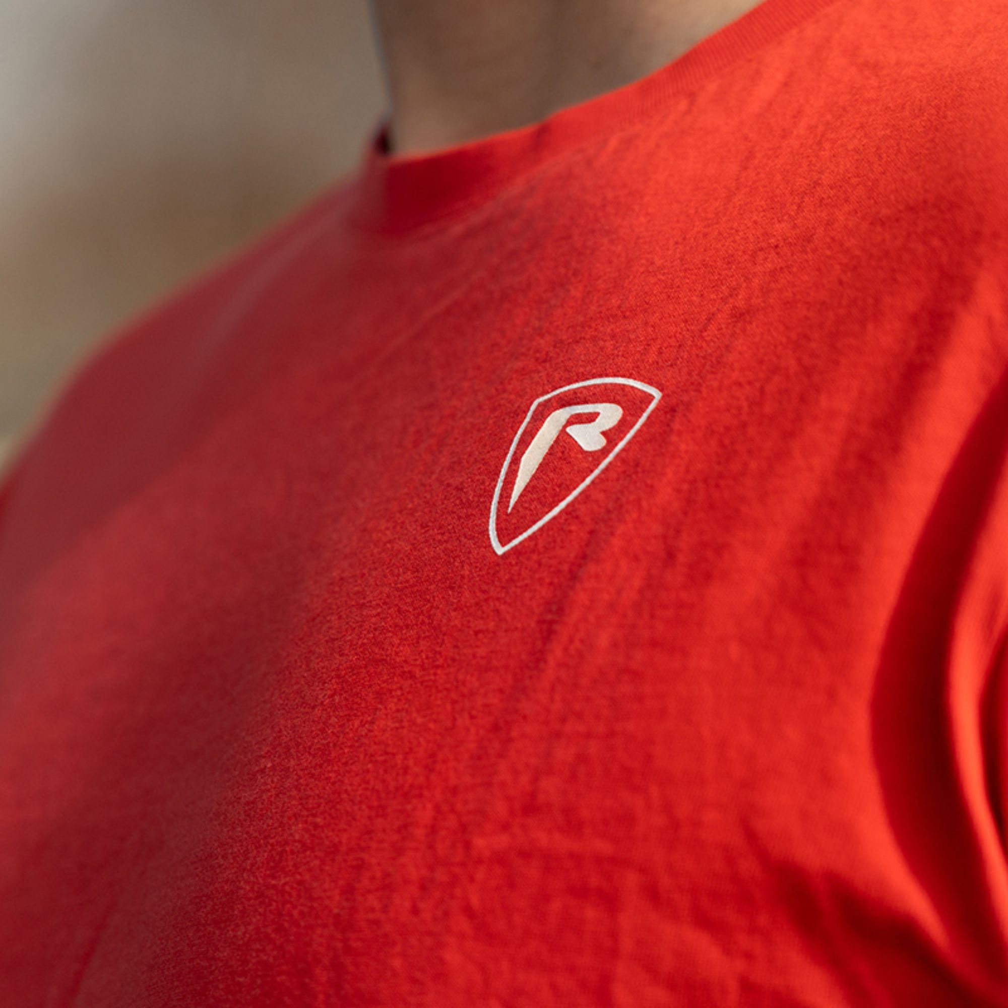 shirt, rot, t-shirt, logo, rundhals