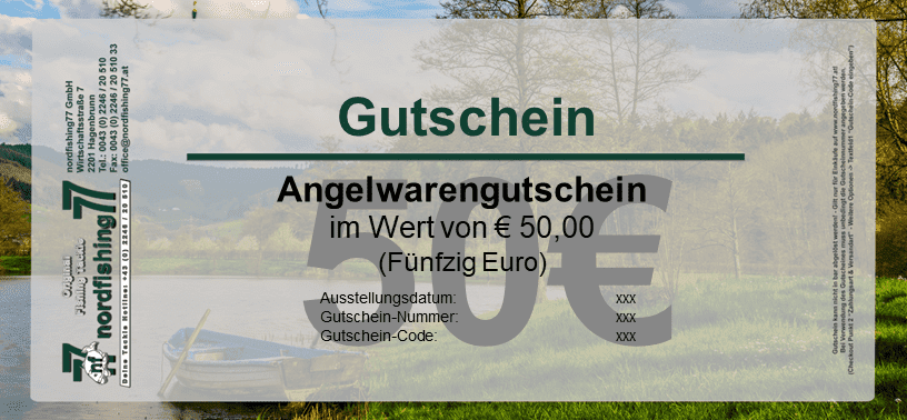 50EUR-Gutschein nordfishing77 BON DE 50€
