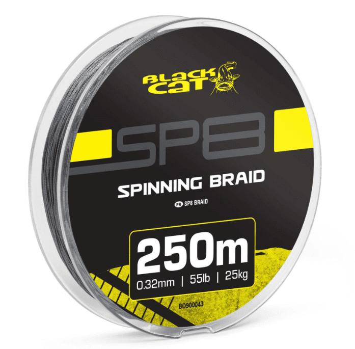 Black Cat SP8 Spinning Braid 0,30mm 25kg 250m Sky Grey, Spinning-Braid, Angelschnur, 250 m, 0,32 mm, 55 lb