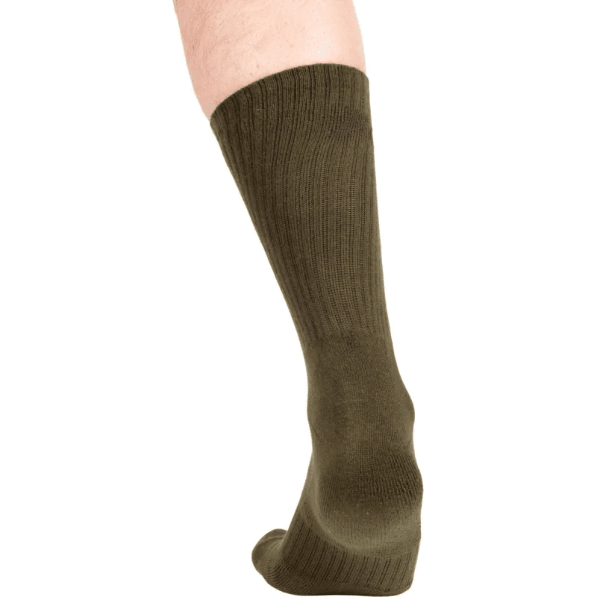 sock, knee-high, olive, ribbed, calf-length