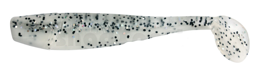 soft plastic lure, jig lure, swimbait, glitter speckled, bone white black