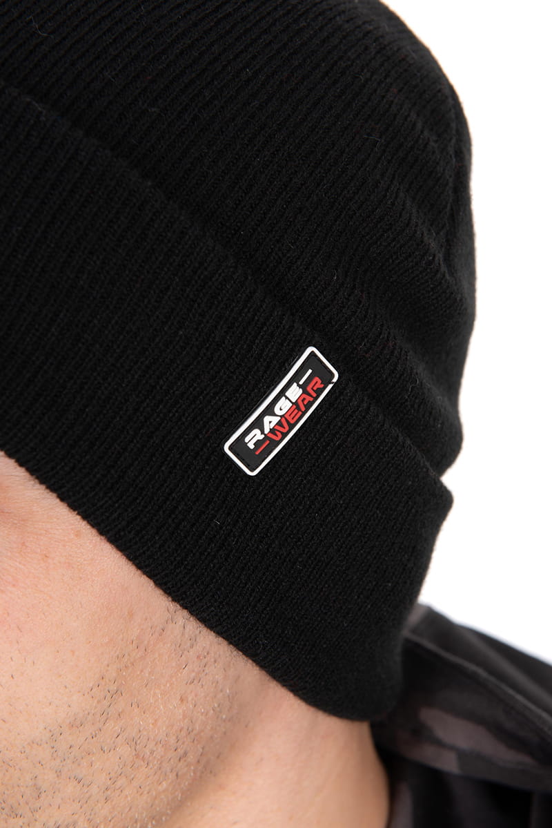 Fox Rage Ragewar Beanie – Bild 8, Beanie, Strickmütze, Schwarz, Rippenstrick, Logoetikett