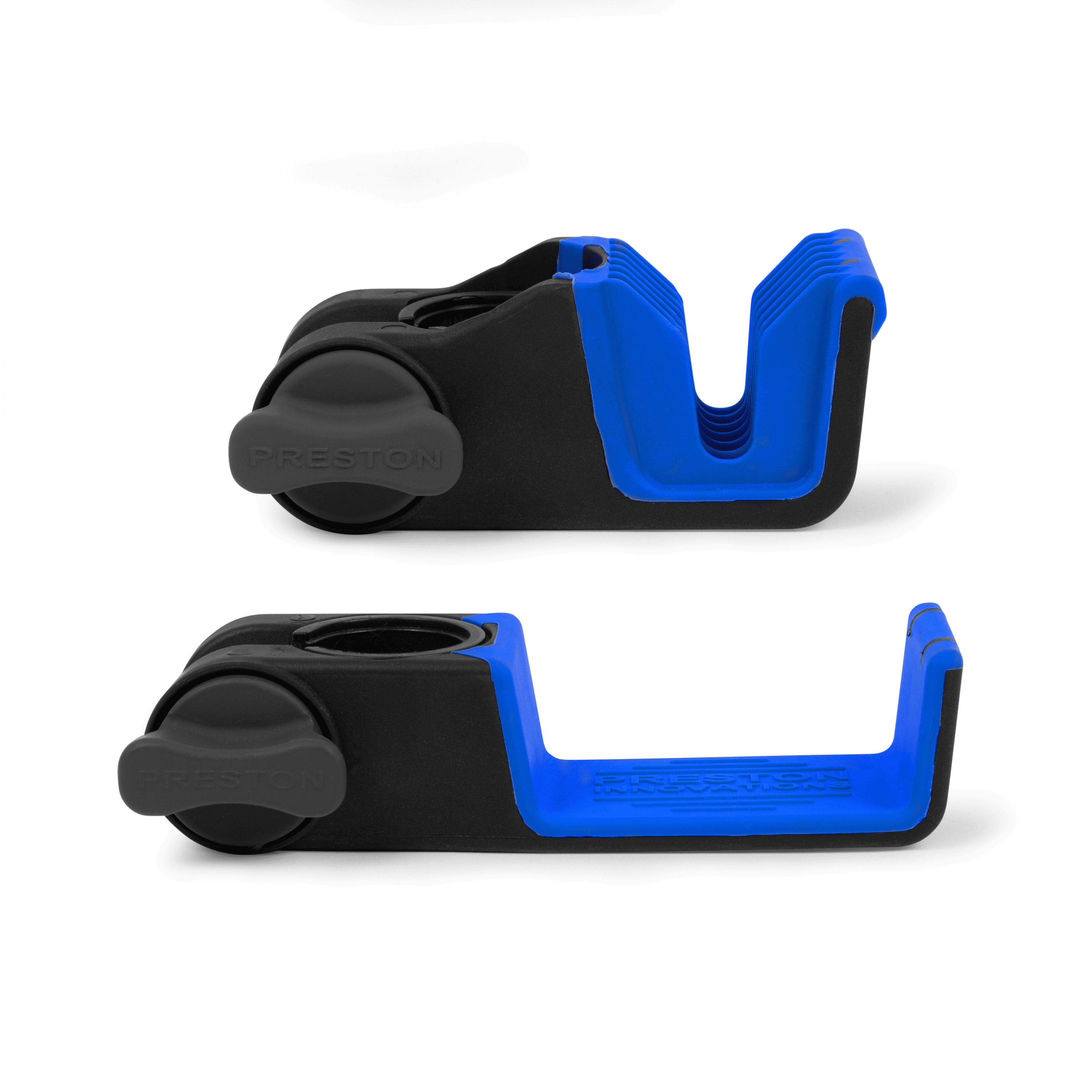 Preston Offbox Landing Net Holders, Klemmhalter, Schnallen, Schultergurt, Gleitschiene, Blue-Accents