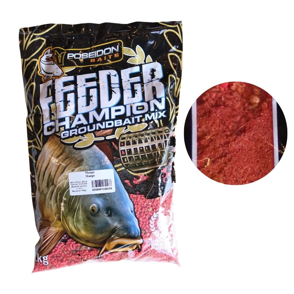 Poseidon Champion Feeder Zestaw Crushed Pellets + Liquid Mango 950 g Poseidon Champion Feeder Zestaw Crushed Pellets + Liquid Mango 950 g