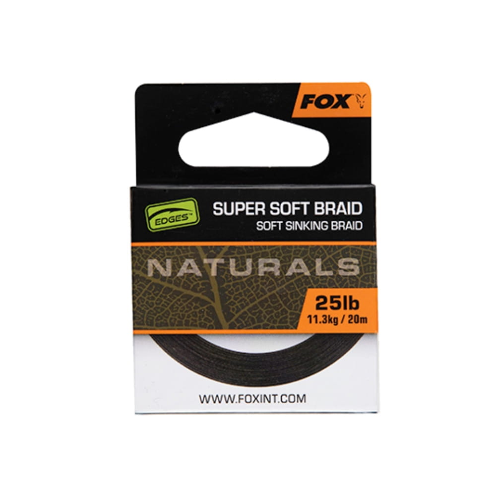 Fox-Naturals-Soft-Braid-Hooklength-25-lb-11-3-kg-20-m-CAC827 Lunghezza del gancio Fox Naturals Soft Braid 25 libbre 11,3 kg 20 m