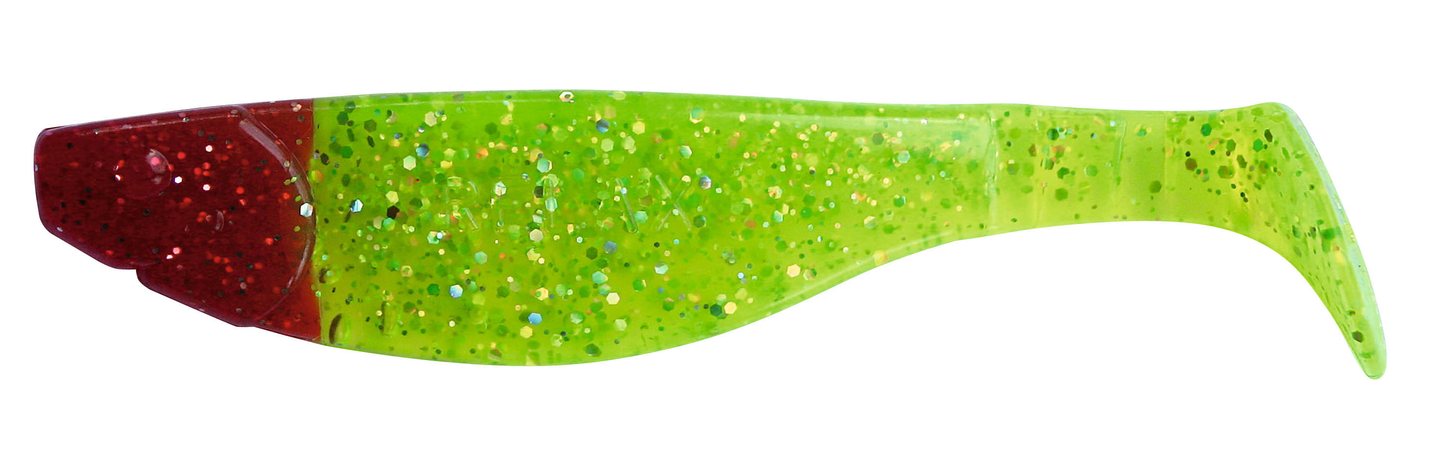 Relax Kopyto River 11cm (4") Grün (Chartreuse)-Glitter /  Red Head 10 Stück, weicher Kunststoff-Lockstoff?, Angelköder?, Glitter-Lokster?, Zweifarbiges Reizmittel?, Schwimmender Köder?