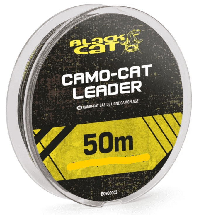 Black Cat Camo-Cat Leader 0,6mm Vorfachmaterial 80kg 50m, Kamo-Cat Leader, 50 m, Angelköder, Köderrolle, Monofile Schnur